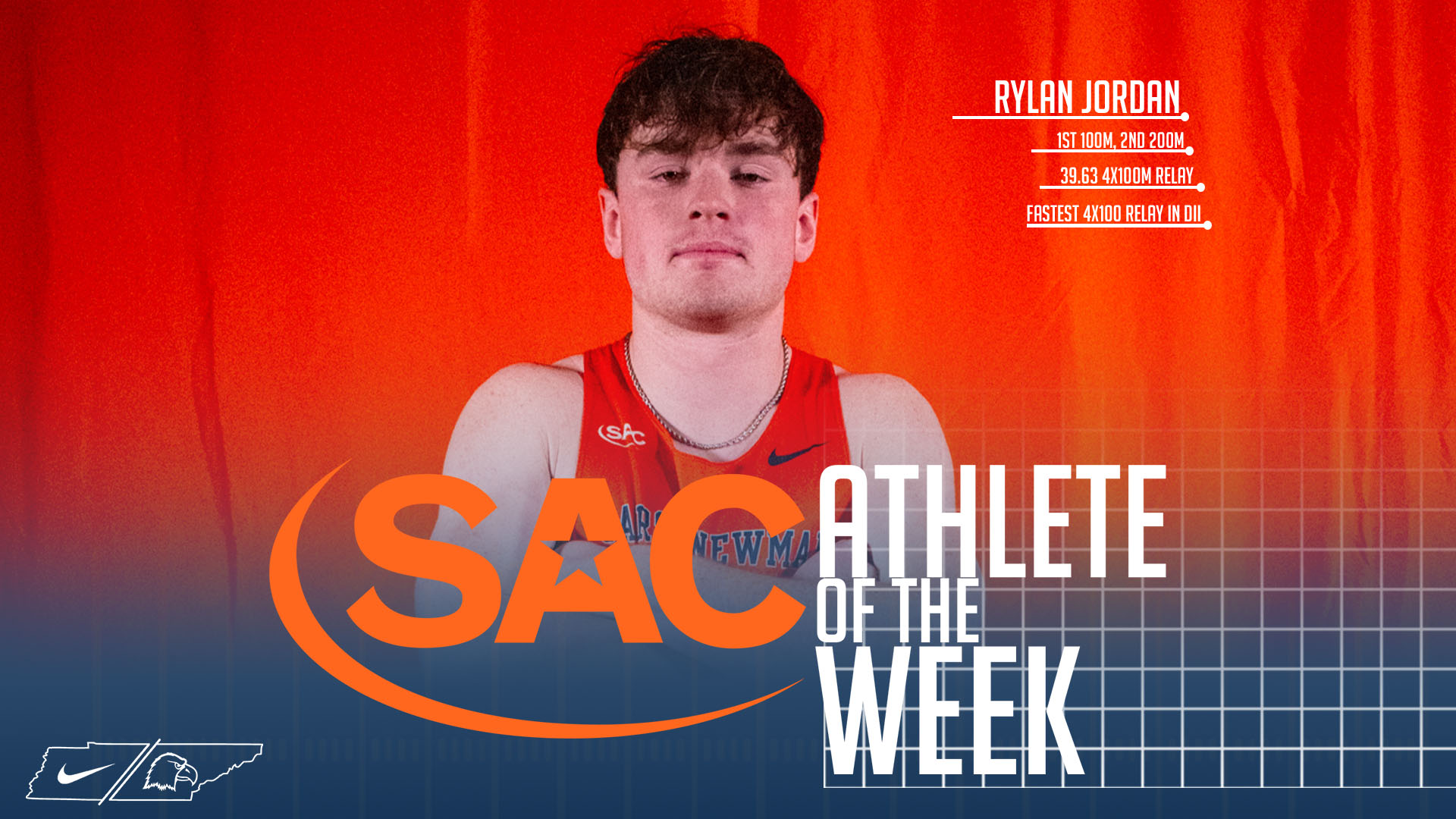 Rylan Jordan wins second SAC Outdoor Track Athlete of the Week honor