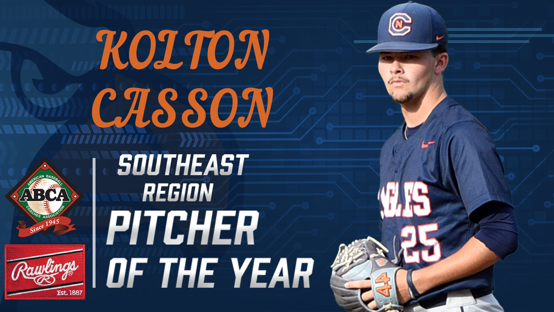 ABCA names Casson Southeast Region Pitcher of the Year