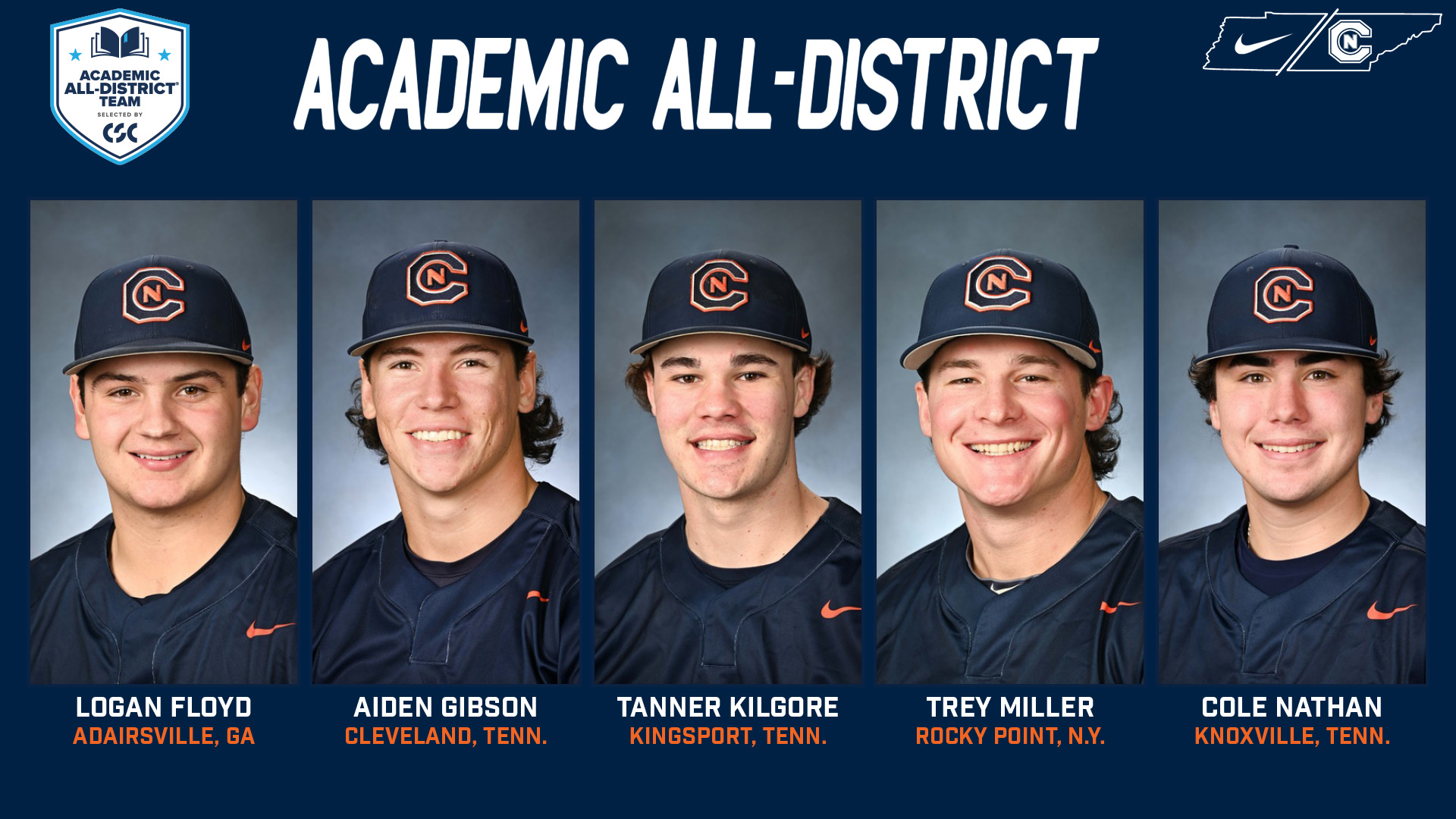 C-N places five on CSC Academic All-District team