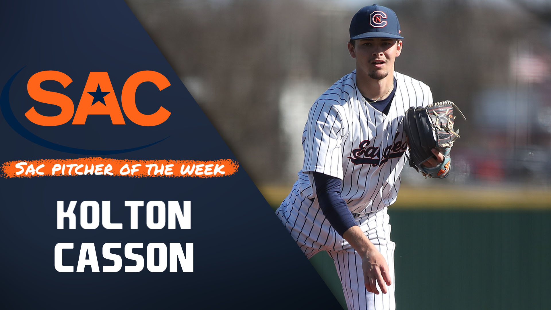 Casson collects SAC Pitcher of the Week honors
