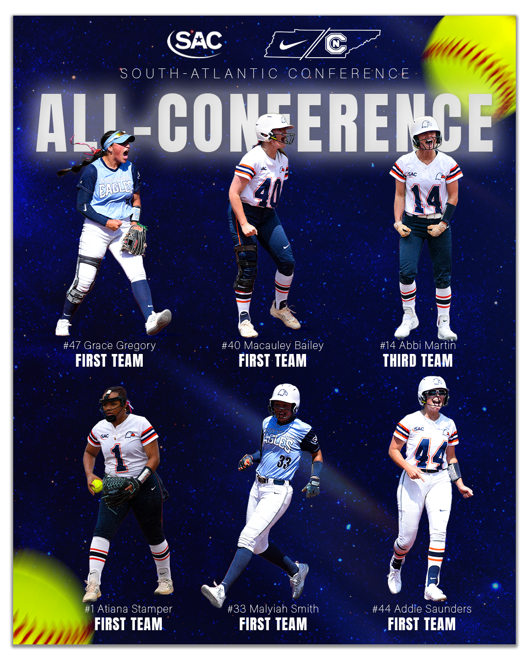 Smith wins Freshman of the Year, as six Eagles earn All-SAC honors