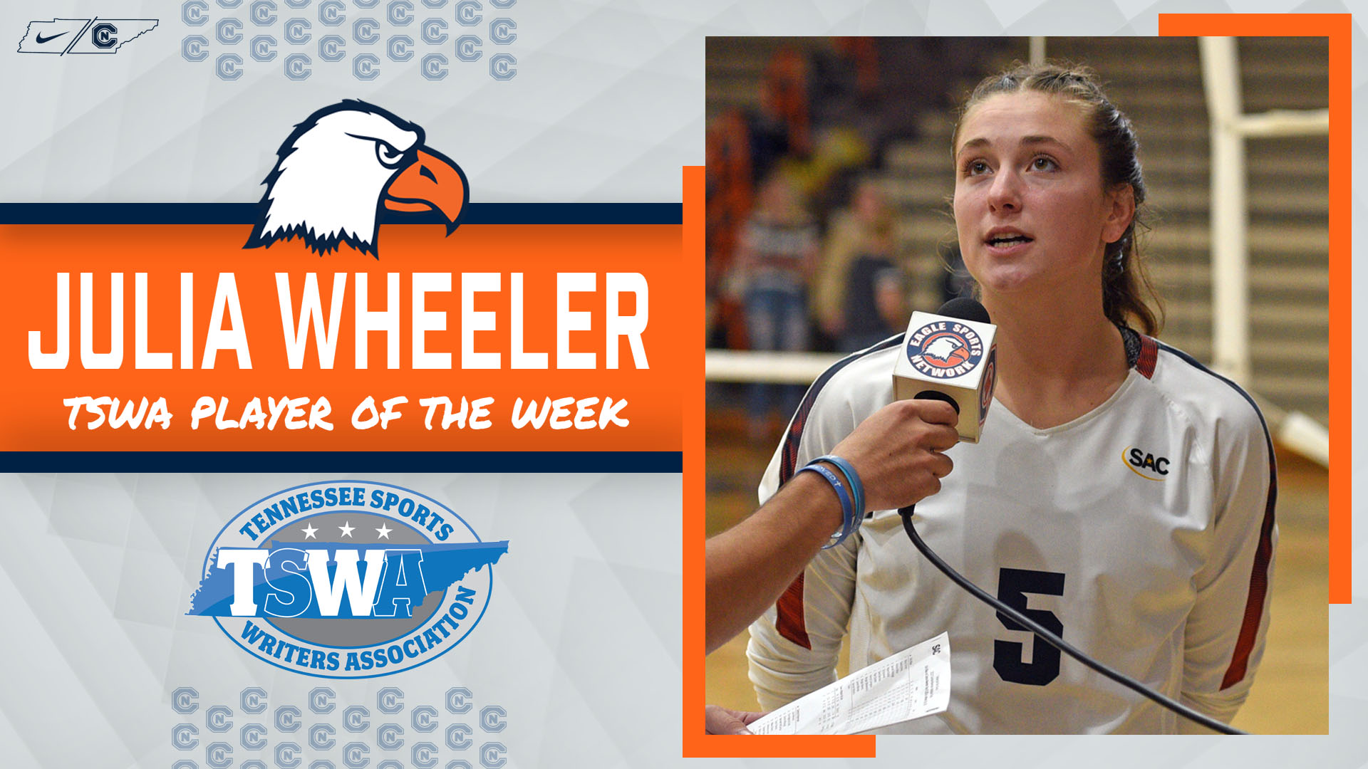 Wheeler adds sixth weekly honor with TSWA award